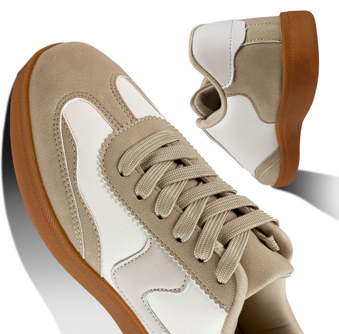 TENIS ASHER BLANCO Y BEIGE